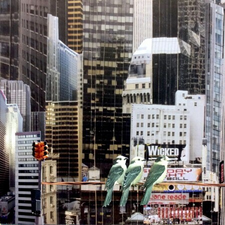 Birds in the City # 7  Collage  10x10  C$370