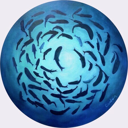My Blue Dream  Oil on canvas  24 Round