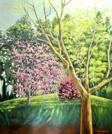 "Springtime in the Park"       Oil on canvas   36x42